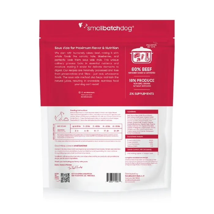 Smallbatch Dog Frozen Lightly Cooked Beef 2-lb
