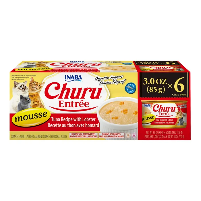 Inaba Churu Entrée Mousse Tuna Lobster 3-ounce case front