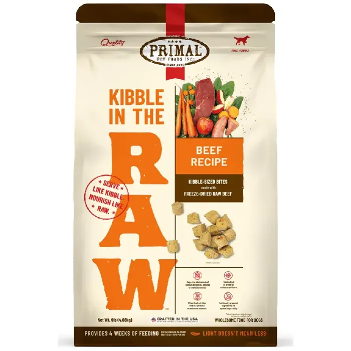 Primal Kibble In the Raw Fd Dog Food Bf 9-lb