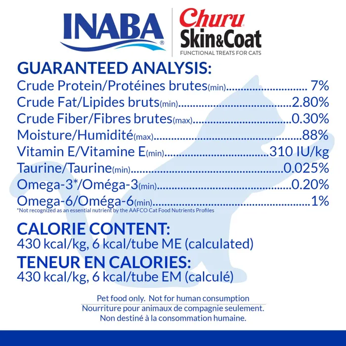Inaba Churu Skin & Coat guaranteed analysis