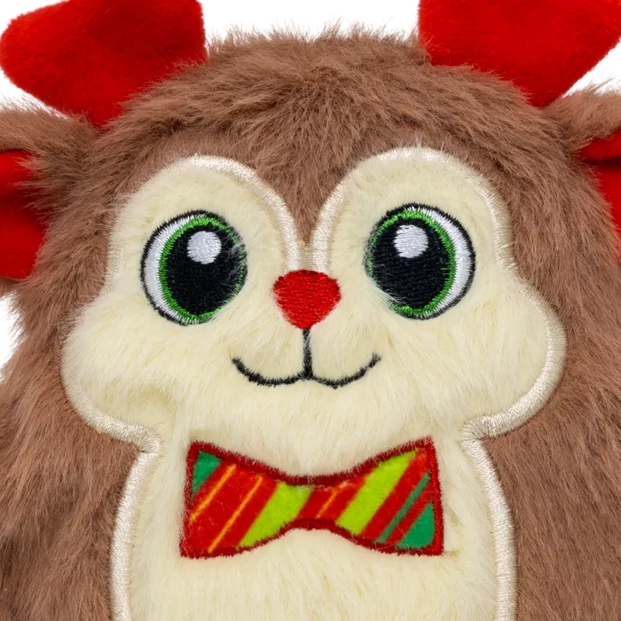 KONG Holiday Snuzzles Bow Tie Reindeer Small face close-up
