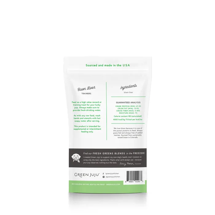 Green Juju Dog Bison Liver Training Treat 3-oz