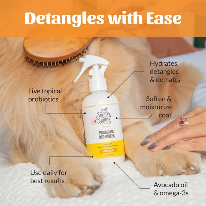 Skout's Honor Probiotic Detangler Honeysuckle 8 oz dog grooming
