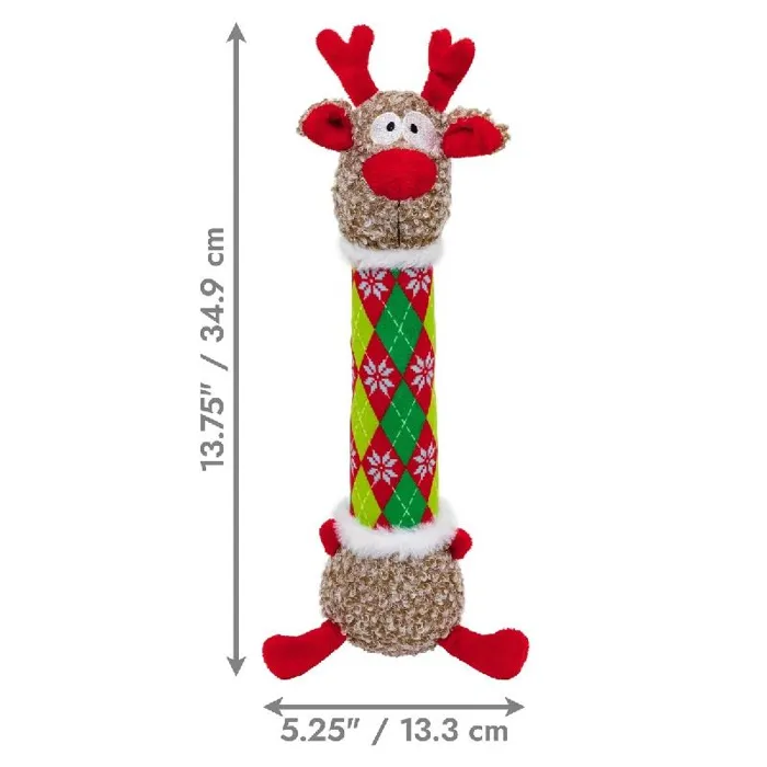 Kong Holiday Shakers Luvs Argyle Reindeer
