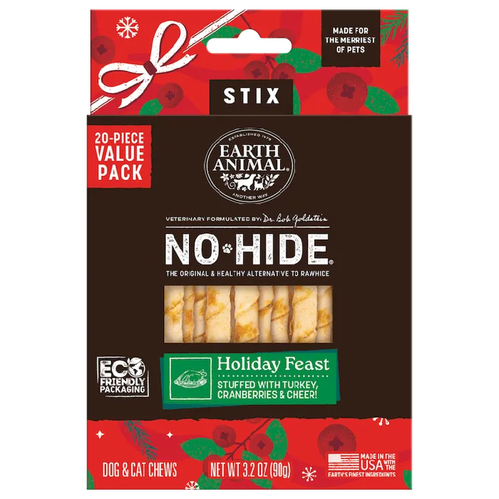 Earth Animal No Hide Holiday Feast Stix Value 20-pk