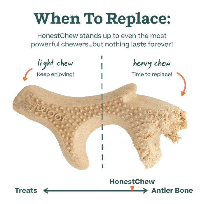 Woof Dog Toy Honestchew Antler Medium
