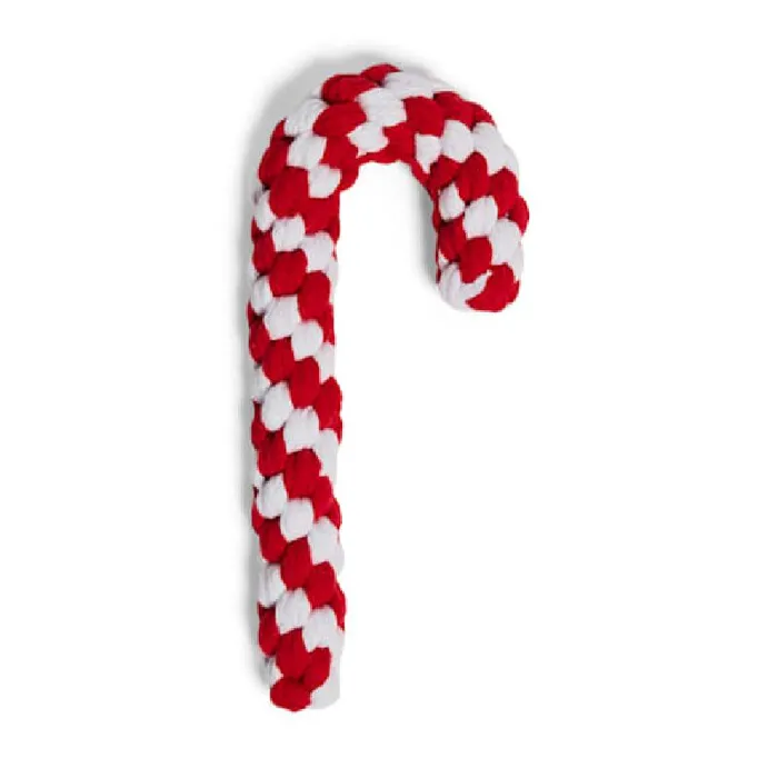 Territory Holiday Dog Toy Candy Cane Braided Rope