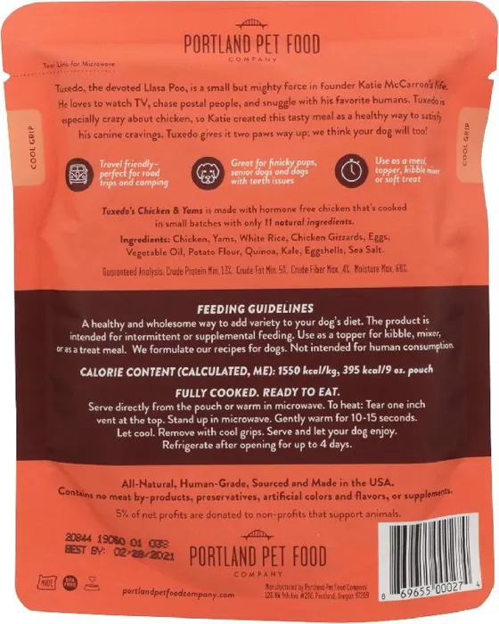 Portland Pet Tuxedo's Chicken & Yams 9-oz