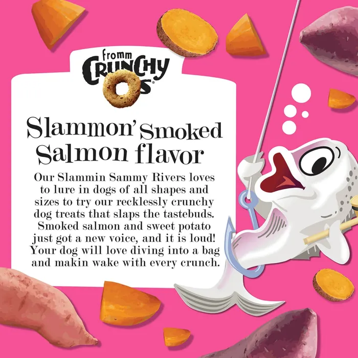 Fromm Crunchy O's Slammon' Smoked Salmon brand story graphic
