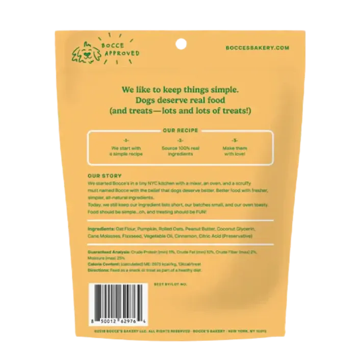 Bocce's Bakery Soft & Chewy Pumpk'n Spice 6-oz