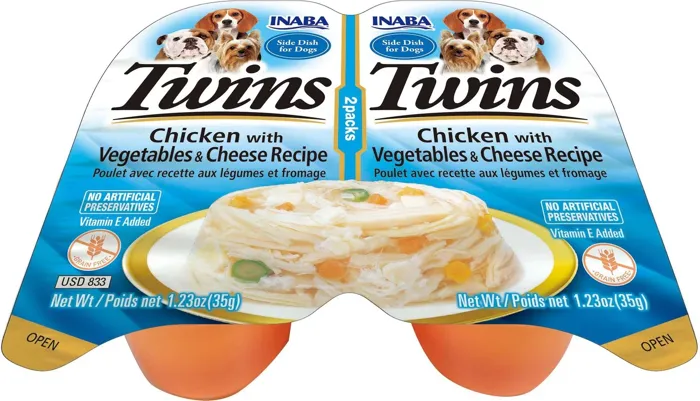 Inaba Ciao Dog Twin Cups Chicken With Vegetables & Cheese 6/tray