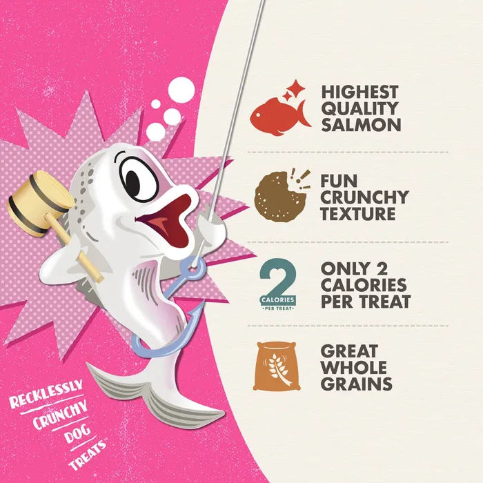 Fromm Crunchy O's Slammon' Smoked Salmon treat features graphic