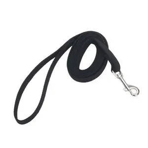 Cotton Web Dog Training Leash - Black 5/8" X 10'