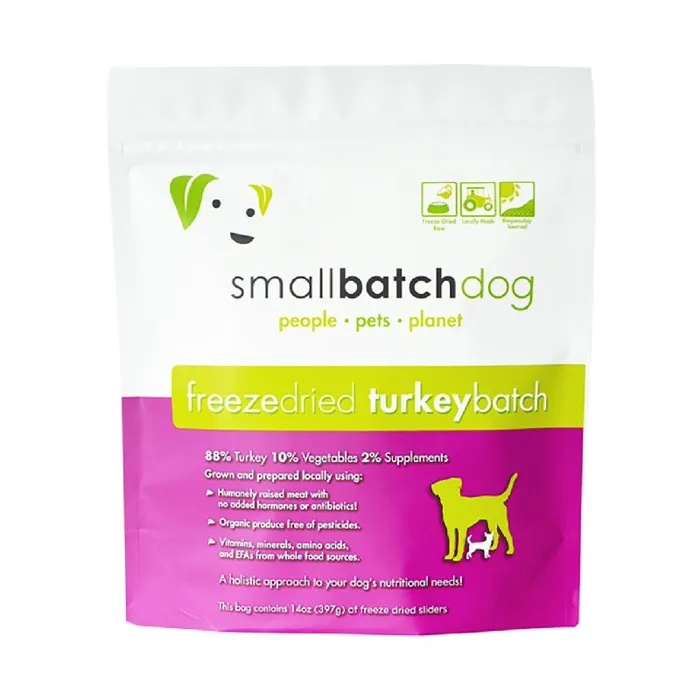Small Batch Dog Freeze Dried Turkey Sliders 14 Oz