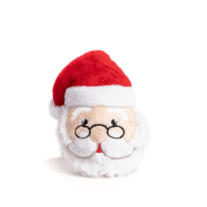 Fab Dog Santa Fabball S plush dog toy front view