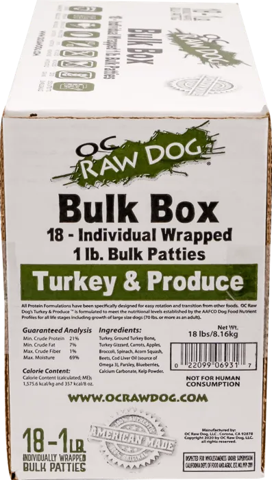 Oc Raw Frozen Turkey Bulk Box 18-lbs