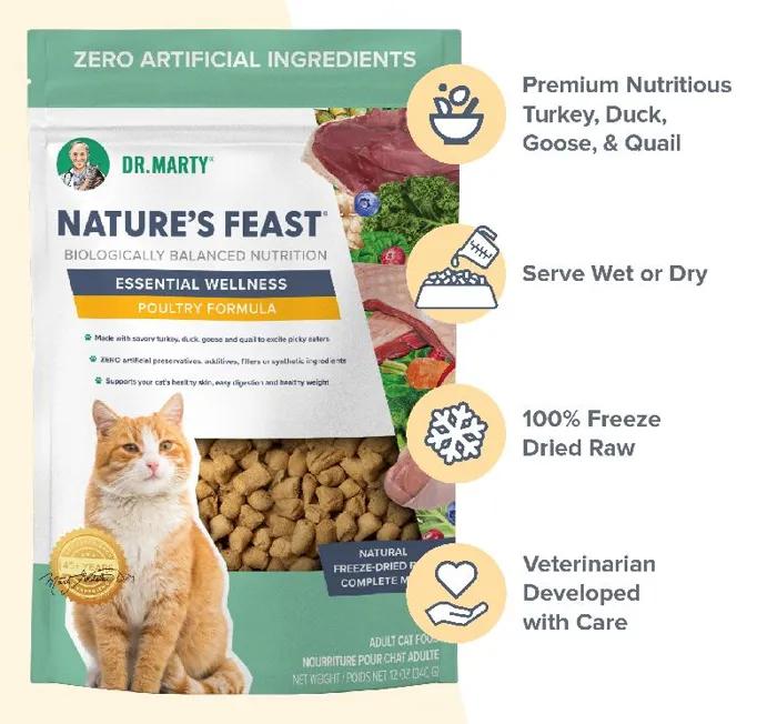 Dr. Marty's Nature's Feast Essential Wellness Fd Poultry Cat 12-oz