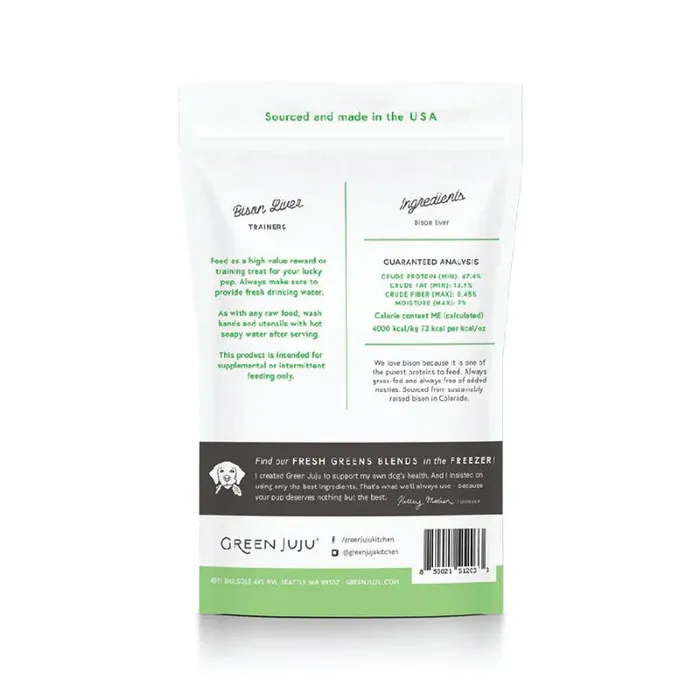 Green Juju Dog Bison Liver Training Treat 3-oz