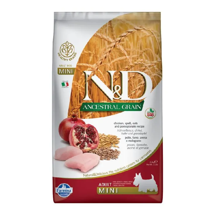Farmina N&d Ancestral Grain Chicken & Pomegranate Mini Adult Dry Dog Food 5.5-lb