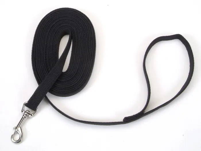 Cotton Web Dog Training Leash - Black 5/8" X 30'