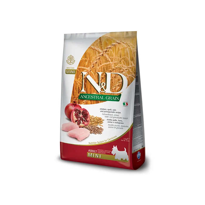 Farmina N&d Ancestral Grain Chicken & Pomegranate Mini Adult Dry Dog Food 5.5-lb