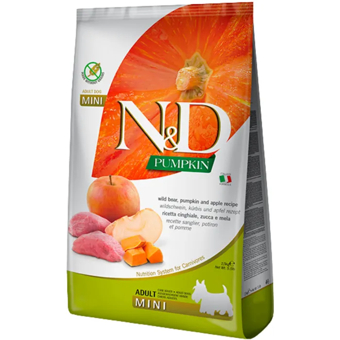 N&D Pumpkin Boar Apple Adult Mini 5.5-lb front bag
