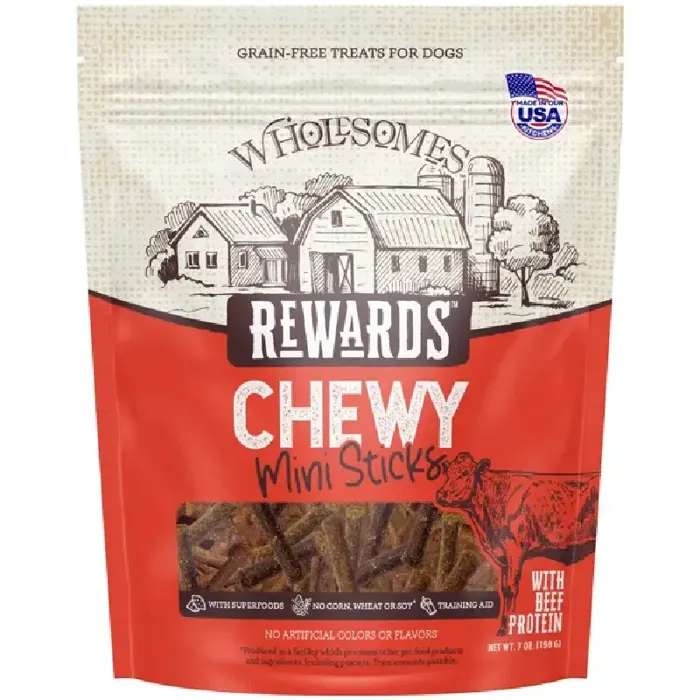 Mpf Wholesomes Rewards Chewy Mini Stick Beef 7oz
