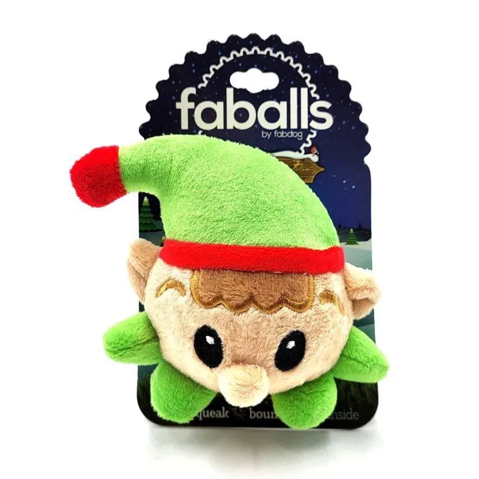 Fab Dog Faball Elf Small packaged dog toy front view