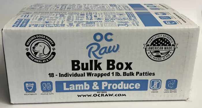 Oc Raw Dog Frozen Lamb & Produce 18-lbs