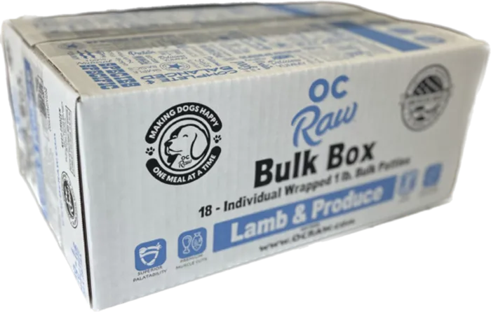 Oc Raw Dog Frozen Lamb & Produce 18 Lbs