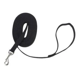 Cotton Web Dog Training Leash - Black 5/8" X 20'
