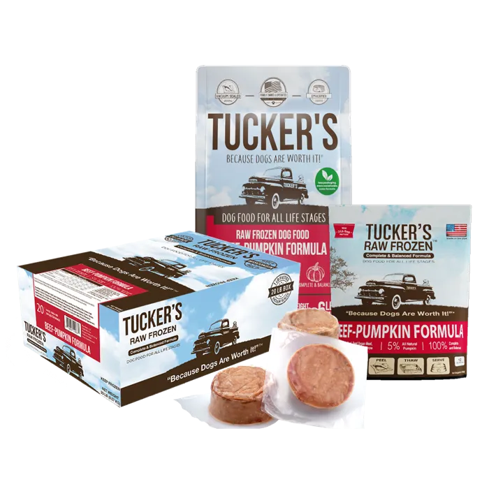 Tucker's Raw Beef & Pumpkin 20-lb box and patties